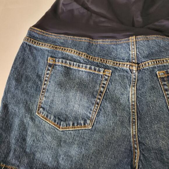 Isabel Maternity Shorts Womens Size 14 Blue Denim Midi Short Stretch Medium Wash - Picture 5 of 10